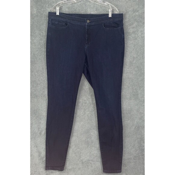 J Jill Jeans Womens 16 Tall Blue Legging Skinny‎ Stretch Dark Wash 5 Pockets - Picture 1 of 10
